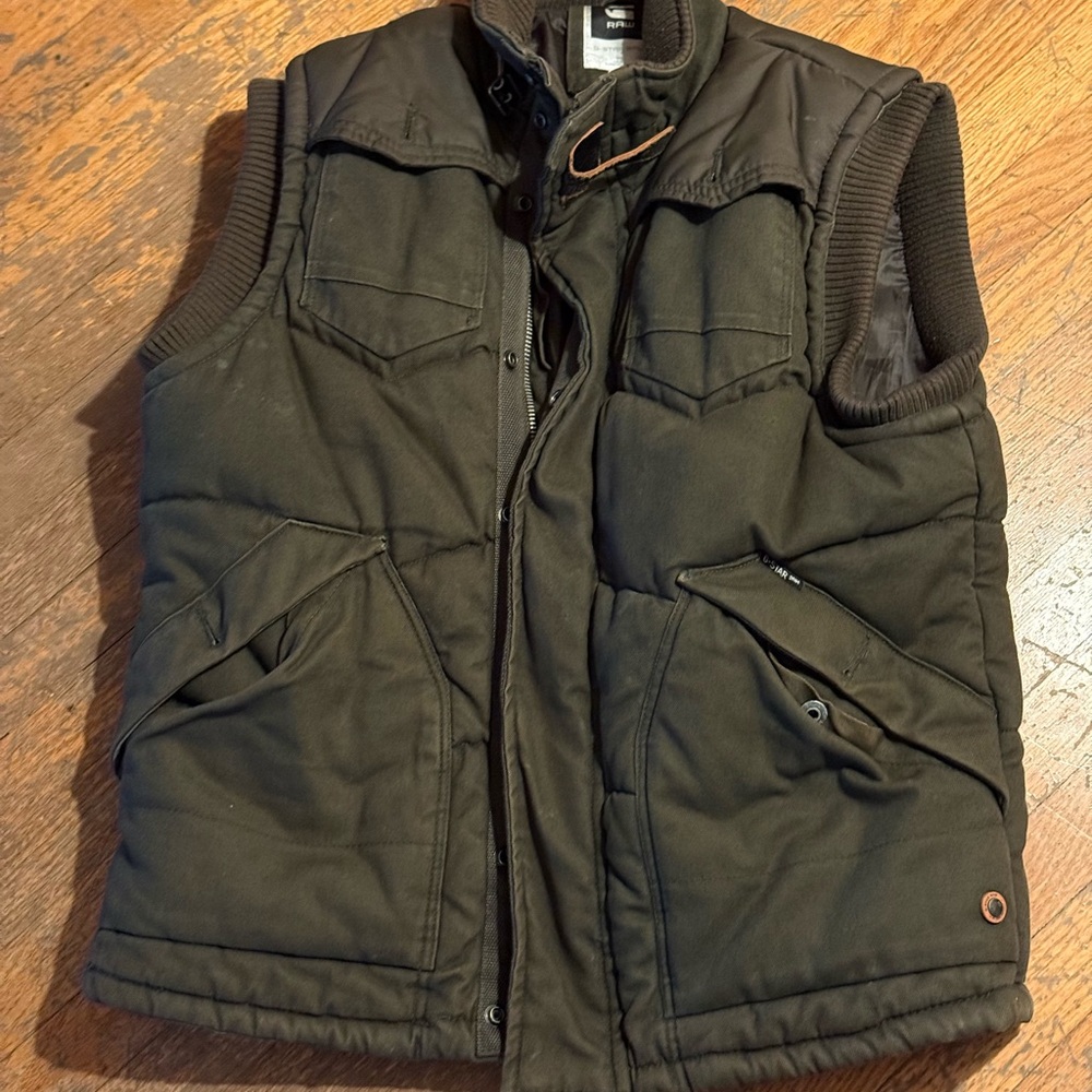 G-Star denim Men's Olive Quilted Vest